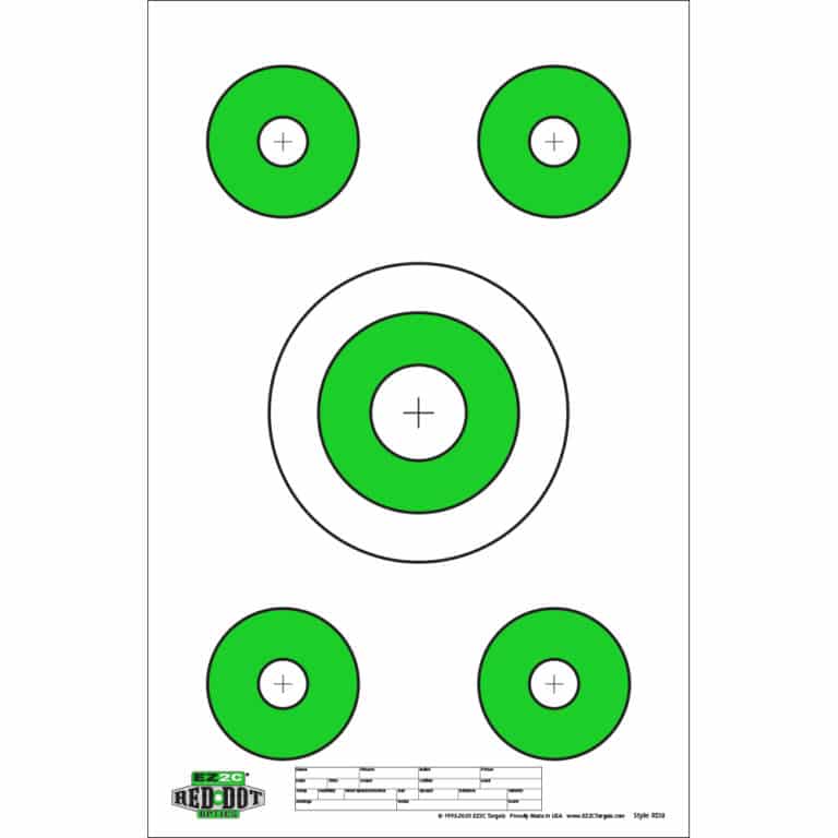 EZ2C TARGETS STYLE RD8 – RED DOT FIVE BULLSEYE – 25 TARGETS – Gerbrand ...