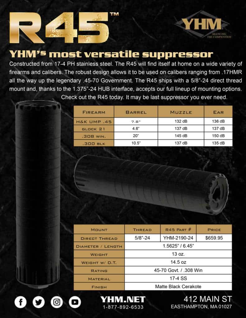 YHM R45 .45 CAL BLACK - Gerbrand Defense, LLC