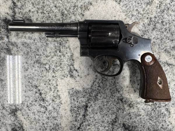 SMITH & WESSON "LEND-LEASE" CANADIAN? 5" .38S&W 6-SHOT NO-CASE/BOX BLACK USED 801605