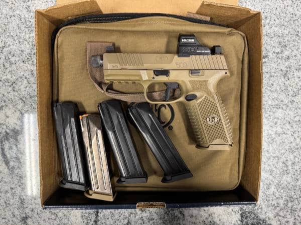 FN 509M 9MM 4" 17+1 5-MAGS ORIGINAL BOX/CASE HOLOSUN 507C THREADED FDE USED GKS0381457