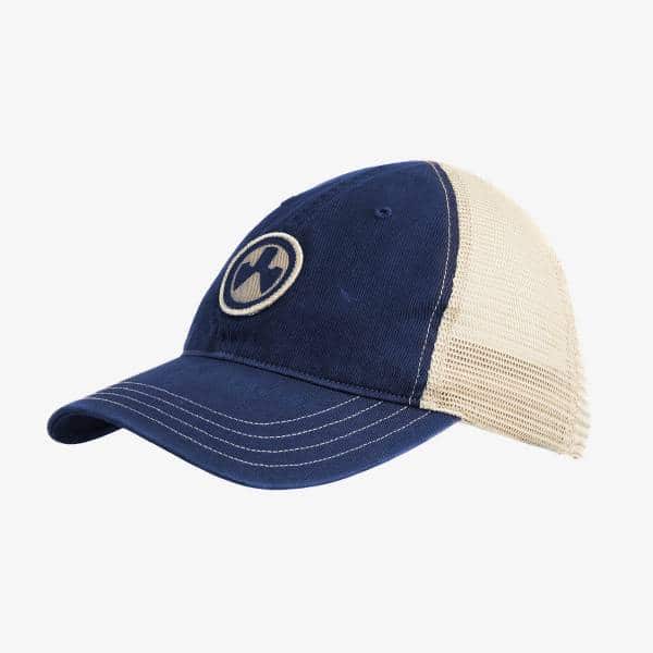 MAGPUL ICON PATCH GARMENT WASHED TRUCKER HAT NAVY/KHAKI - Image 2