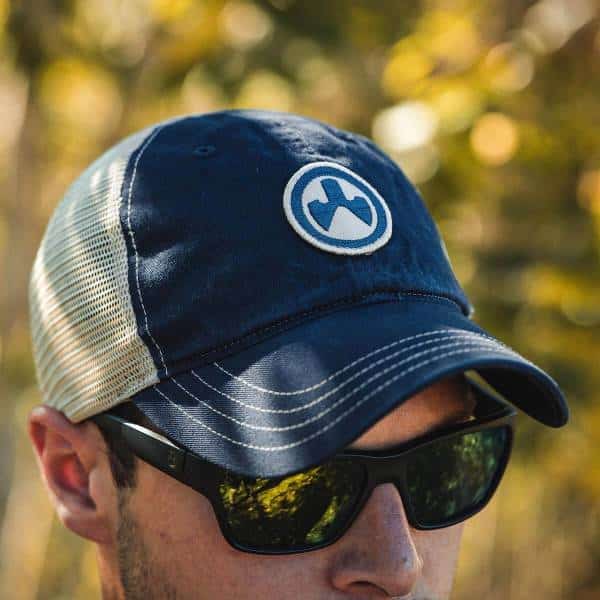 MAGPUL ICON PATCH GARMENT WASHED TRUCKER HAT NAVY/KHAKI - Image 4