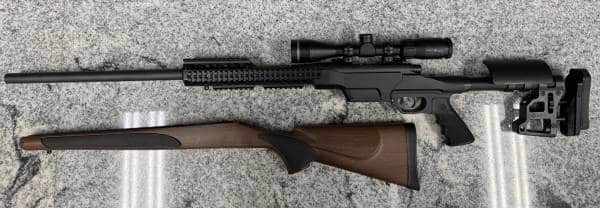REMINGTON 700 223 REM 26" BOLT ACTION RIFLE 2-MAGS MDT CHASSIS W/ STOCK CHASSIS AND COREHX 3-9X40 SCOPE NO-CASE/BOX BLACK USED RR71994E