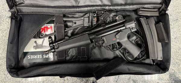 HECKLER & KOCH HK SP5 PISTOL 9MM 8.89" 4-MAGS 10/30+1 ORIGINAL CASE SB BRACE BLACK USED 271-005092