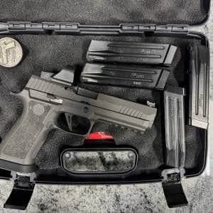 SIG SAUER P320 X5 LEGION 5" 9MM 17+1 4-MAGS ORIGINAL CASE ROMEO OPTIC BLACK USED 58K061829