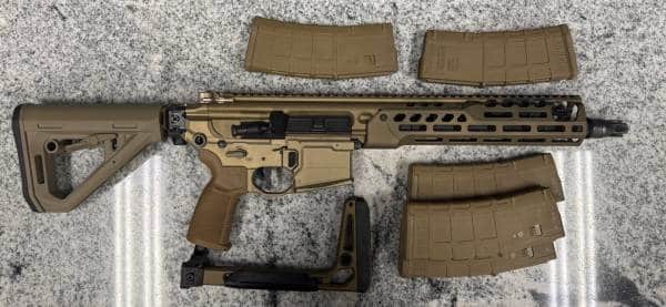 SIG SAUER SIG MCX 11.5 SBR 5.56 5-MAGS NO-CASE/BOX EXTRA STOCK GEISSELE FCD FDE USED 63J018632