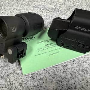EOTECH EXPS2-2 W/ G23 3X MAGNIFIER PACKAGE BLACK USED A0848903 & G2318983