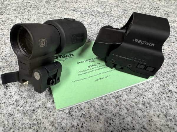 EOTECH EXPS2-2 W/ G23 3X MAGNIFIER PACKAGE BLACK USED A0848903 & G2318983