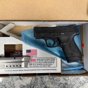SMITH & WESSON M&P9 SHIELD 9MM 3.1" 2-MAGS 7/8+1 ORIGINAL BOX BLACK USED HLK9035