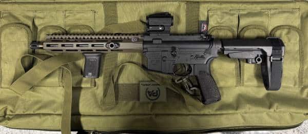 BRAVO COMPANY MFG BCM BCM4 11.5" 5.56 PISTOL NO-MAG SSA-E SOFT CASE REARDEN MUZZLE VORTEX SPARC OPTIC BLACK/ODG USED W21866
