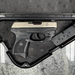 RUGER LC9 9MM 3.12" 7+1 2-MAGS NOT-ORIGINAL-CASE ENGRAVED SILVER/BLACK USED 321-76263