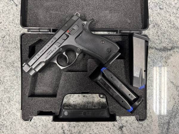 CZ 75 COMPACT 3.75" 9MM 15+1 4-MAGS ORIGINAL CASE BLACK USED E024506
