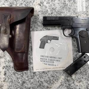 RHEINISCHE METALLWAREN & MASCHINENFABRIK DREYSE 1907 3.6" 32 ACP 7+1 2-MAGS CD HOLSTER BLACK USED 206170