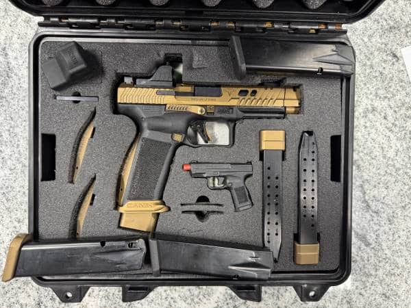 CANIK TTI COMBAT 9MM 4.6" 6-MAGS ORIGINAL CASE MECANIK RED DOT BRONZED USED 24CZ01453