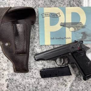 WALTHER PP 3.9" .32 ACP 8+1 2-MAGS HOLSTER NO-CASE/BOX BOOKS 1941 BLACK USED 338978P