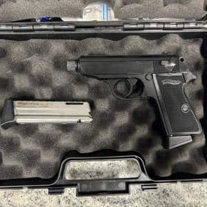 CARL WALTHER PPK/S 3.3" THREADED 22LR 10+1 2-MAGS ORIGINAL CASE BLACK USED WF071068