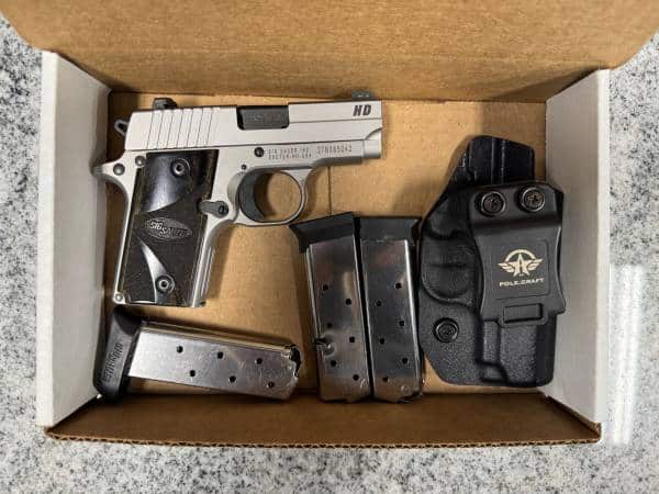 SIG SAUER P238 HD 2.75" 380 AUTO 6+1 4-MAGS HOLSTER NO-CASE/BOX STAINLESS USED 27B085042