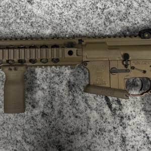 GIESSELE / BCM MK2 RIFLE 5.56 14.5" PINNED TO 16" PRI CH HRF A5 BUFFER B5 SOLGW AND FCD HARDWARE, COMPLETE BCM MK2 UPPER FDE USED SD556-043529