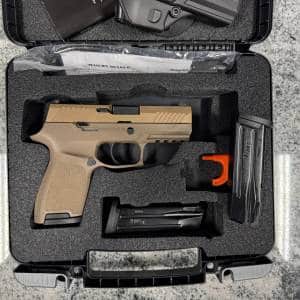 SIG SAUER P320 COMPACT 3.9" 9MM 15+1 3-MAGS ORIGINAL CASE FDE USED 58C201591