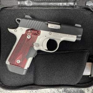 KIMBER MICRO 380 ACP 2.75" 7+1 2-MAGS ORIGINAL SOFT CASE BLACK/SILVER BI-TONE LASER GRIP USED P0123766