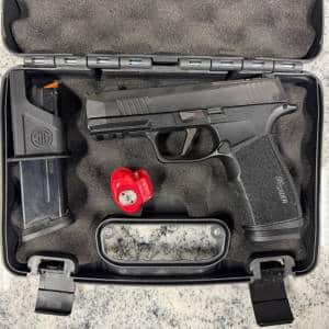 SIG SAUER P365 XMACRO COMP 9MM 3.1" 17+1 2-MAGS ORIGINAL CASE OPTICS READY BLACK USED 66F374606