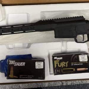 SIG SAUER CROSS 20" 277 SIG FURY 2-MAGS ORIGINAL BOX EXTRA STOCK 2-BOXES AMMO BLACK USED 70G043174