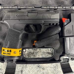 SIG SAUER P365 XMACRO COMP 9MM 3.1" 17+1 2-MAGS ORIGINAL CASE OPTICS READY BLACK USED 66G217496