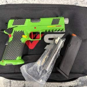 SEALTH ARMS PLATYPUS 17 COMMANDER 1911 4.75" W/ BULL BARREL 2-MAGS 17+1 ORIGINAL CASE LIME GREEN CUSTOM 2607042514