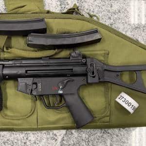 HK SP5K-PDW 9MM 5.75" SBR 2-MAGS 30+1 ORIGINAL CASE B&T STOCK BLACK USED 273-001988