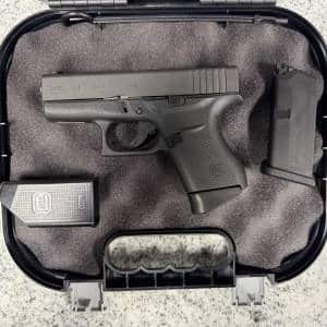 GLOCK 43 3.41" 9MM 6+1 2-MAGS ORIGINAL CASE BLACK USED AKRN856