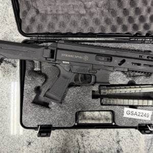 GRAND POWER STRIBOG SP9A1 SBR 8" 9MM SIDE FOLDING MAGPUL STOCK 2-MAGS ORIGINAL CASE BLACK USED GSA2249