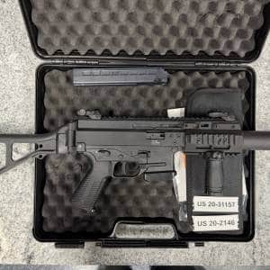 B&T APC9 SD 5.75" SBR 9MM 1-MAG ORIGINAL CASE W/ AP9 SD SUPPRESSOR BLACK USED US20-31157 & US20-2146