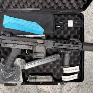 B&T KH9 SD 4.3" SBR 9MM 1-MAG ORIGINAL CASE W/ KH9 SD SUPPRESSOR BLACK USED US21-KH9045 &  US21-KH9045-S