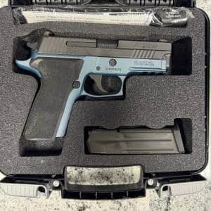 SIG SAUER P229 ENHANCED ELITE 9MM 3.9" 15+1 1-MAG ORIGINAL CASE TITANIUM BLUE USED 55B099023