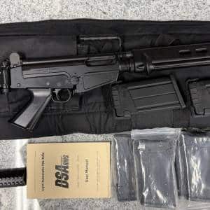 DSA ARMS SA58 FAL 16" 7.62X51 JUNGLE FOLDING STOCK TOP RAIL SPEED TRIGGER 20RD 9-MAGS CASE BLACK USED DSA52118
