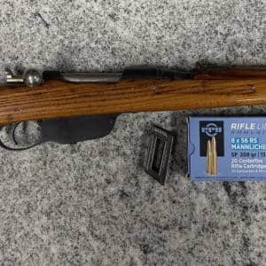 STEYR MANNLICHER M95 8X56R 19.25" NO-BOX/CASE 2-BOXES AMMO 1-CLIP WOOD USED 9961F