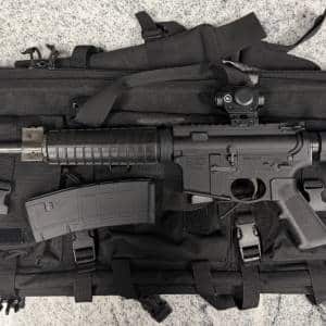 SMITH & WESSON M&P-15 SPORT II 5.56 16" 1-MAG 30RD CRIMSON TRACE RED DOT SOFT RANGE CASE BLACK USED TV87183