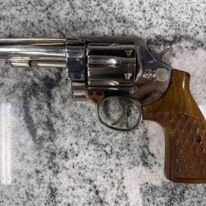 SMITH & WESSON MODEL 58 4" 41 MAGNUM 6-SHOT NO-BOX/CASE NICKEL USED S259894