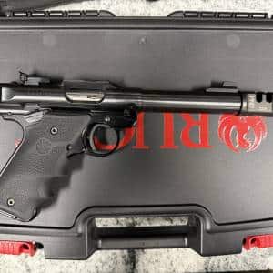 RUGER MARK IV TARGET 22LR 5.5" COMPED WITH RMR MOUNT AND UPGRADED TRIGGER ORIG CASE BLACK USED 500514541
