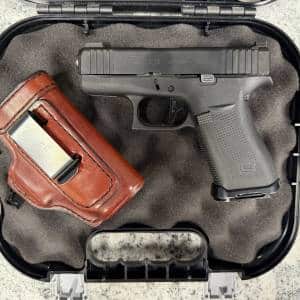 GLOCK 43X 9MM 3.41" 15+1 1-MAG ORIGINAL CASE AGENCY TRIGGER SHIELD MAGWELL AND MAG BLACK USED BSZH519