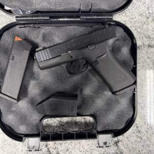 GLOCK 43X 9MM 3.41" 10+1 2-MAGS ORIGINAL CASE CERAKOTE SLIDE AMERIGLO BLACK USED CAZB736