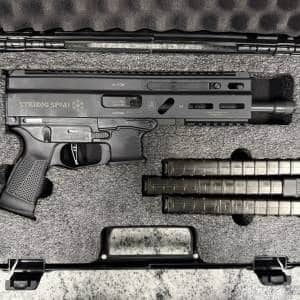 GRAND POWER STRIBOG SP9A1 9MM 8" 30+1 3-MAGS ORIGINAL CASE BLACK USED GSA21386