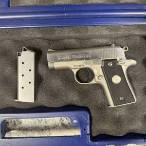 COLT MUSTANG POCKETLITE 2.75" 380 AUTO 6+1 1-MAG ORIGINAL CASE SILVER USED PL78540
