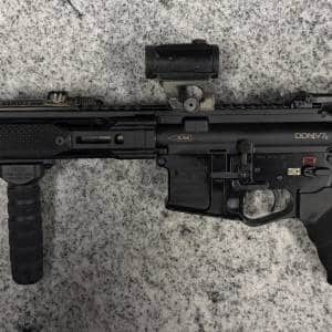 POF USA P-415 5.56 11.5" SBR NO-MAG/CASE DDM4V7S UPPER SUREFIRE SCOUT SCALAR WORKS MOUNT ON RED DOT BLACK USED UB-2101508
