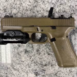GLOCK 17 GEN 5 MOS 9MM 4.49" NO-MAG/CASE TLR-1 HL RADIAN RMR MOUNT/GUARD CERAKOTE FDE USED BXFM890