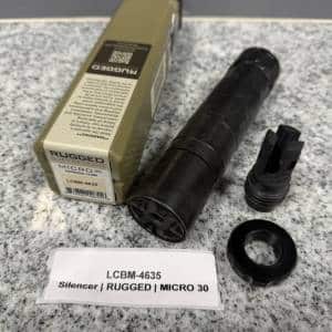 RUGGED MICRO30 7.62 WITH FLASH HIDER AND ORIGINAL CASE (HAS 5.56 ENDCAP) BLACK USED LCBM-4635