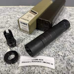 RUGGED MICRO30 7.62 WITH FLASH HIDER AND ORIGINAL CASE BLACK USED LCBM-4636