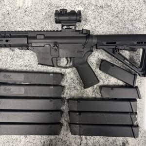 CMMG MKG BANSHEE SBR 45ACP 5" SIG ROMEO MSR RED DOT 13/25+1 10-MAGS NO-BOX/CASE BLACK USED WAM02638