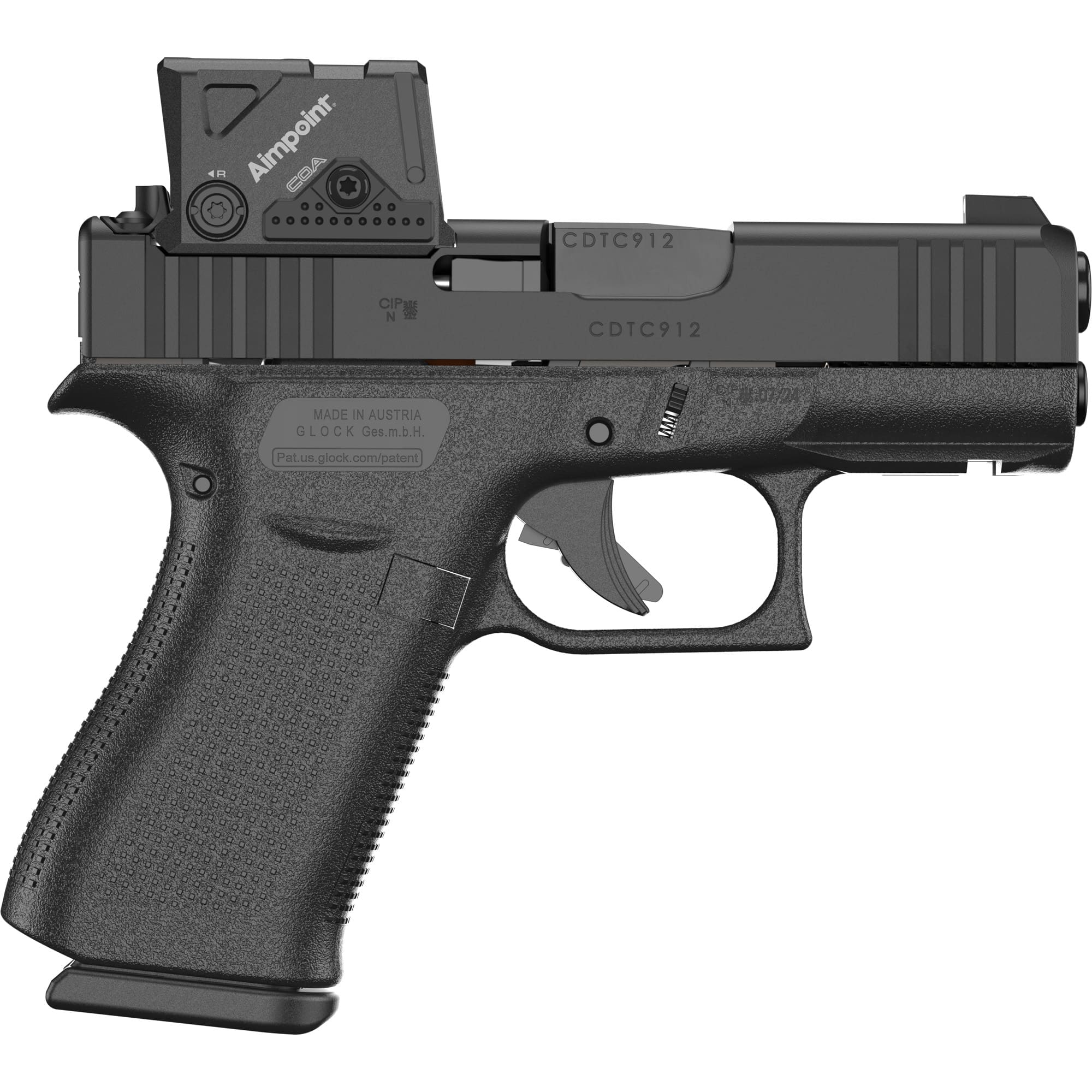 GLOCK 43X COA MOS BLUE LABEL 9MM 15+1 2-MAGS 3.41" AIMPOINT COA OPTIC BLACK - Image 2