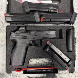 CZ P-10F 9MM 4.5" 19+1 5-MAGS WITH HOLOSUN HE507C-GR X2 ACSS ORIGINAL CASE BLACK USED J218613
